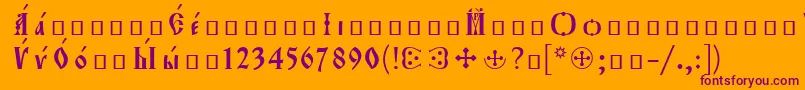 Orthodox.TtIeeroosР Р°Р·СЂСЏРґРѕС‡РЅС‹Р№ Font – Purple Fonts on Orange Background